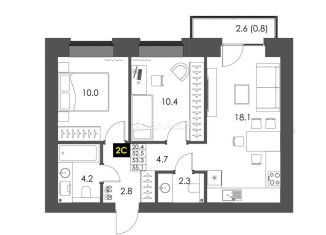 Продаю 2-комнатную квартиру, 53.3 м2, Вологда, Западная улица, 9