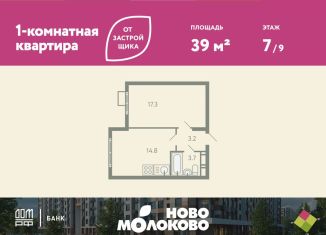 Продажа однокомнатной квартиры, 39 м2, Московская область, жилой комплекс Ново-Молоково, 13