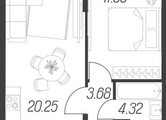 Продается однокомнатная квартира, 40.1 м2, Тула