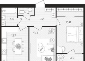 Продажа 2-комнатной квартиры, 56.7 м2, посёлок Мичуринский, Выставочная улица