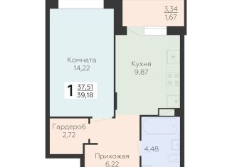 Продам 1-ком. квартиру, 39.2 м2, Воронеж, Электросигнальная улица, 9Ак2