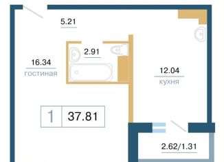 Продаю 1-комнатную квартиру, 37.8 м2, Красноярский край, улица Светлова, 42