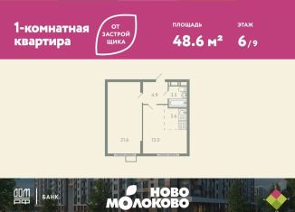 Продается 2-комнатная квартира, 48.6 м2, село Молоково, жилой комплекс Ново-Молоково, 13