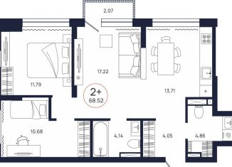 Продажа двухкомнатной квартиры, 68.5 м2, Тюменская область