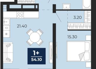 Продается 1-ком. квартира, 54.1 м2, Тюмень