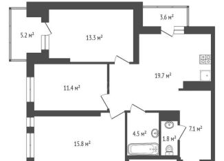 Продам 3-комнатную квартиру, 82.4 м2, Краснодар, улица Снесарева, 10к2