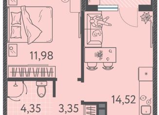 Продажа однокомнатной квартиры, 36.1 м2, Краснодар, Прикубанский округ