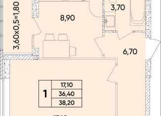 Продаю 1-ком. квартиру, 38.2 м2, Ростовская область, проспект 40-летия Победы, 113