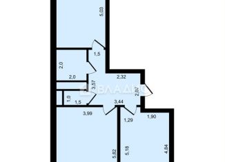 Продам 3-ком. квартиру, 69.3 м2, Московская область, микрорайон Южный, 9