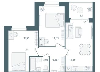 Продам двухкомнатную квартиру, 61.4 м2, Ярославская область, Спасская улица, 3