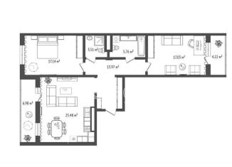 Продается двухкомнатная квартира, 96.1 м2, Тюмень