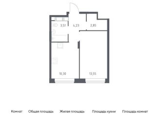 Продается 1-комнатная квартира, 34.8 м2, Балашиха, улица Бояринова, 36