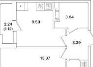 Продам однокомнатную квартиру, 34.3 м2, Санкт-Петербург, метро Девяткино