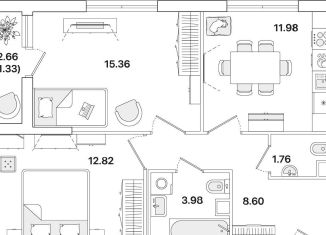 Продается 2-комнатная квартира, 55.8 м2, Санкт-Петербург, метро Гражданский проспект