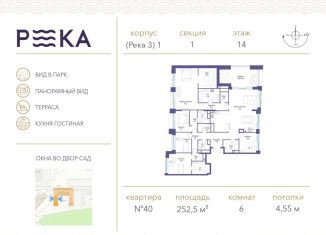 Многокомнатная квартира на продажу, 252.5 м2, Москва, улица Сергея Бондарчука