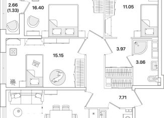 Продаю 3-комнатную квартиру, 81.9 м2, Санкт-Петербург, метро Гражданский проспект