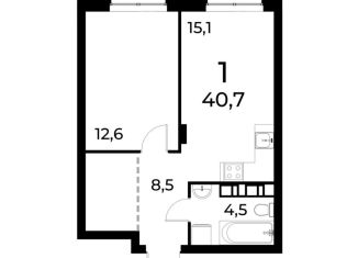 Продажа 1-ком. квартиры, 40.5 м2, Нижний Новгород, Московский район