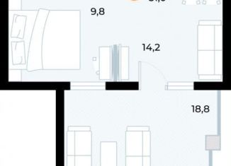 Продаю однокомнатную квартиру, 51 м2, Крым