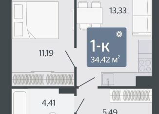 1-ком. квартира на продажу, 34.4 м2, Свердловская область