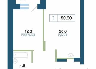 Продаю 1-ком. квартиру, 50.9 м2, Красноярск, улица Профсоюзов, 1