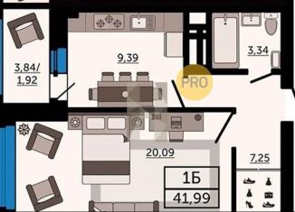 Продам 1-комнатную квартиру, 42 м2, Ростовская область