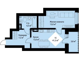 1-ком. квартира на продажу, 39.4 м2, Екатеринбург, метро Проспект Космонавтов