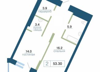 Продам 1-комнатную квартиру, 53.3 м2, Красноярск, Железнодорожный район, улица Профсоюзов, 1