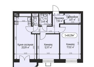 2-комнатная квартира на продажу, 68.3 м2, село Озерецкое