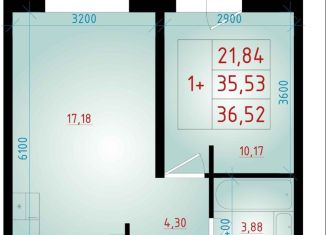 Однокомнатная квартира на продажу, 36.5 м2, аул Новая Адыгея, ЖК Мега, Бжегокайская улица, 90/3к3