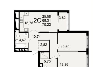 Продам 2-комнатную квартиру, 70.2 м2, Рязань, Льговская улица, 8