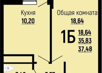 1-ком. квартира на продажу, 37.5 м2, Краснодар, Заполярная улица, 39к7