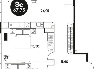 2-комнатная квартира на продажу, 68 м2, Ростов-на-Дону, Красноармейская улица, 254