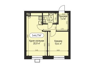 Продам 1-комнатную квартиру, 44.8 м2, село Озерецкое