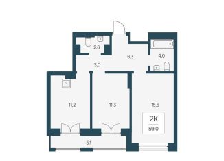 2-ком. квартира на продажу, 59 м2, Новосибирск, Заельцовский район, улица Брестская Горка