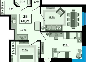 Продажа трехкомнатной квартиры, 60.4 м2, Ростов-на-Дону