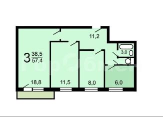 Продам 3-комнатную квартиру, 57.8 м2, Москва, Витебская улица, 12, станция Сетунь