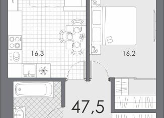 Продается 1-ком. квартира, 47.5 м2, Тюменская область