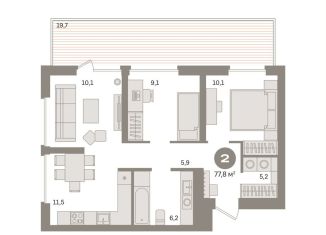 Продам двухкомнатную квартиру, 77.8 м2, Москва, метро Нижегородская