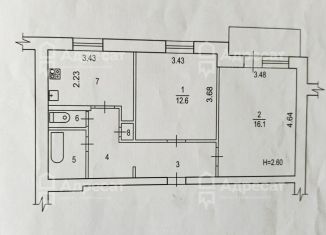 Продаю двухкомнатную квартиру, 51.4 м2, Волгоград, Тракторозаводский район, улица Академика Богомольца, 6