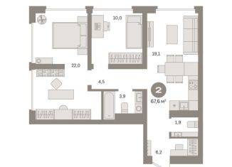 Продается 2-комнатная квартира, 67.6 м2, Москва, Нижегородский район