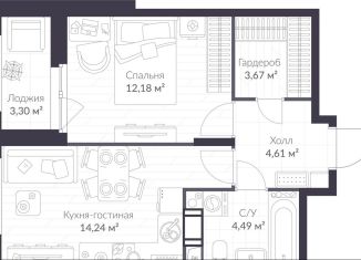 Продажа 1-ком. квартиры, 40.8 м2, Сертолово