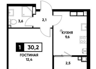 Продам 1-ком. квартиру, 30.2 м2, Ставрополь, Промышленный район, улица Николая Голодникова, 7к1