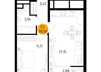 Продажа однокомнатной квартиры, 38.5 м2, Рязанская область