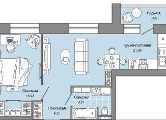 Продаю 2-комнатную квартиру, 45 м2, Киров, Ленинский район