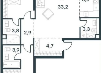 Продам 2-комнатную квартиру, 88 м2, Москва, жилой комплекс Левел Причальный, 10к2