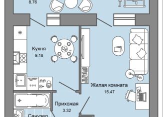 Продажа однокомнатной квартиры, 36 м2, Ульяновск, жилой комплекс Центрополис, 5, ЖК Центрополис