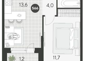 Продается однокомнатная квартира, 34.2 м2, Омская область