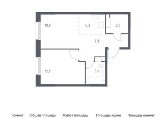 Однокомнатная квартира на продажу, 41.8 м2, Москва, жилой комплекс Эко Бунино, 15