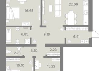 Продается трехкомнатная квартира, 105.6 м2, Тюмень, улица Тимофея Кармацкого, 11