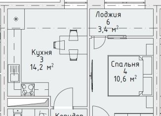 Продам 1-комнатную квартиру, 42.6 м2, Грозный